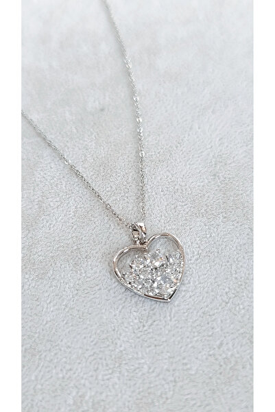 stainles steel Çelik kalpli kolye