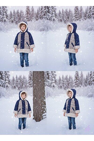 NiLi بغطاء رأس معطف من القطيفة من الداخل بسحاب وإغلاق سريع للجنسين