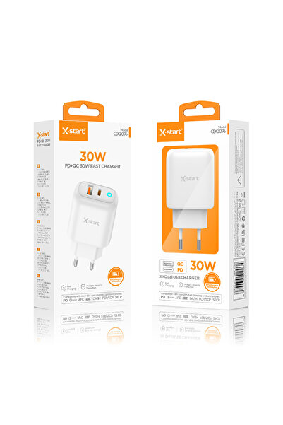 X-start Încărcător, 30W, 1x USB-C, 1x USB-A, Fast Charger