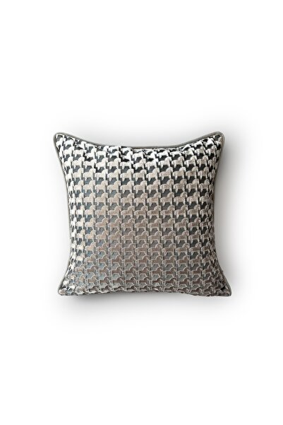 Lidoma Home "Troya" Dokulu At Figürlü Kırlent 45x45 - Açık Gri