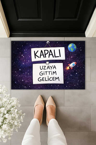 Dormot Modern Digital Print Doormat - I Went to Space and Came Back - Front D...