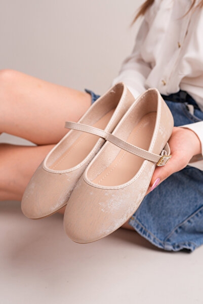 ALFHA Kadın Günlük Babet Yuvarlak Burun Balerin Babet Springs İzmir 35