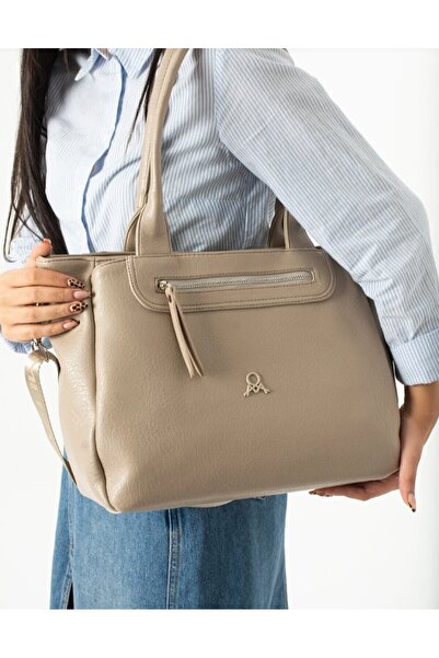 eflanmoda Multi-Compartment Soft Leather Women's Hand and Shoulder Bag