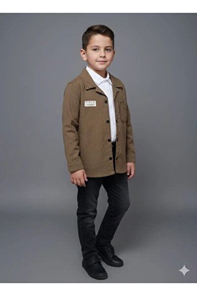 Yonca Çocuk Tombi̇ş Kids 5970-6970 Boys' Jacket Shirt Pants 3-Piece Set