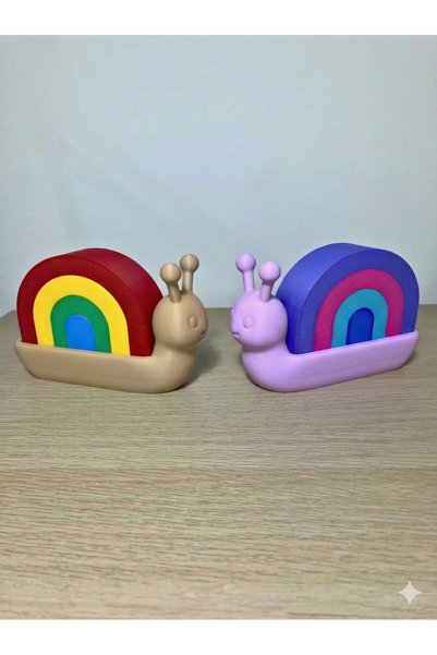 Bebelove Baby Educational Puzzle Snail Patterned Educational Baby Puzzle Beige