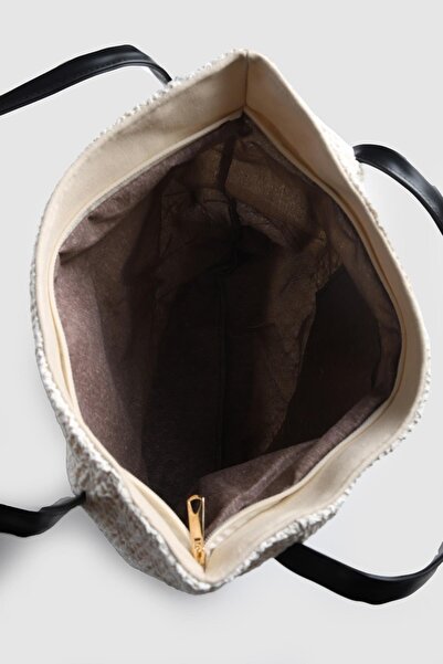 Store حقيبة كتف نسائية كبيرة الحجم من القش