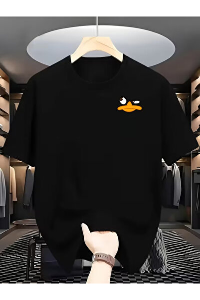 one button Tricou unisex, drăguț, cu design special al feței, cu gât rotund, ...