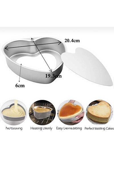 cc bin shihon Aluminum oven mold with removable base, heart-shaped oven molds