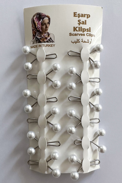 Melodi Scarf Κλιπ Φουλάρι Χιτζάμπ Λευκό Χρώμα 12 Τεμάχια