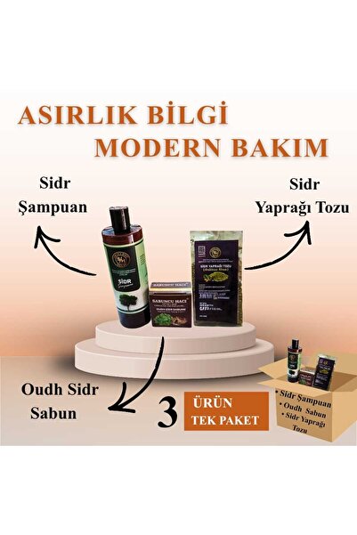 Sabuncu Hacı Es-Sidre Original Arabia Sidr Set of 3 Natural Shampoo. Oud Sidr...