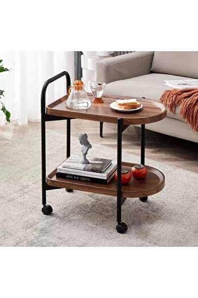 CN Arabic presentation of two-story black iron and dark brown wood