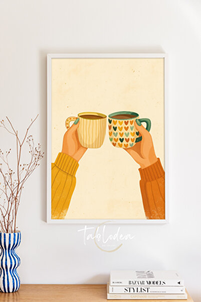 tablodea Căni de cafea în stil Pinterest, decor tematic pentru colțul de cafe...