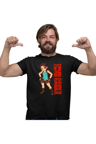 OEM Tricou Barbati Tomb Raider Chibi Fan Art Lara Croft