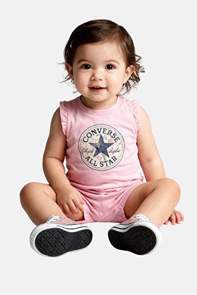 Converse طقم رومبر مطبوع عليه رسومات للبنات الصغار، قطعتين، متعدد الألوان