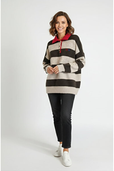 kikiriktekstil Πλεκτό πουλόβερ με μαλακή υφή, λεπτομέρεια καρδιάς και λαιμόκο...