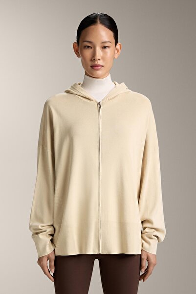 Oysho Kapüşonlu uzun örgü ceket