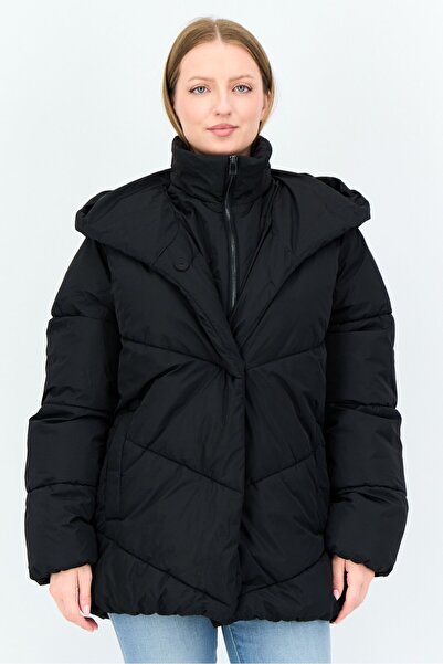 Reserved Women Quilted Puffer Jacket, Black