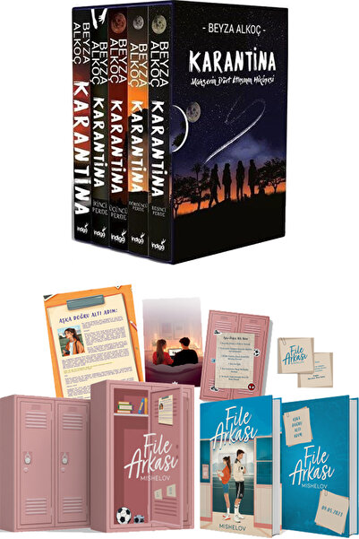 İndigo Kitap Karantina Serisi Seti-5 Kitap Takım- Ciltli Kutulu ve File Arkas...
