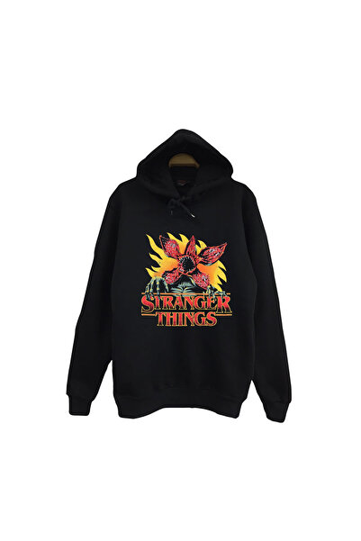 fame-stoned Stranger Things Demogorgon cu imprimeu Unisex bumbac 100% cu glug...