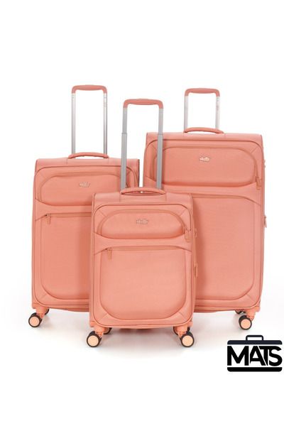 MATS ÇANTA SKY FLY 3'Lü Kumaş Valiz Seti Pembe Tsa Kilitli