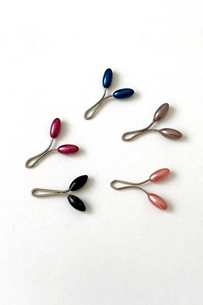 Melodi Scarf مشبك وشاح، مشبك حجاب مزين باللؤلؤ، 6×12 مم 5 قطع، مشبك للوشاح وا...