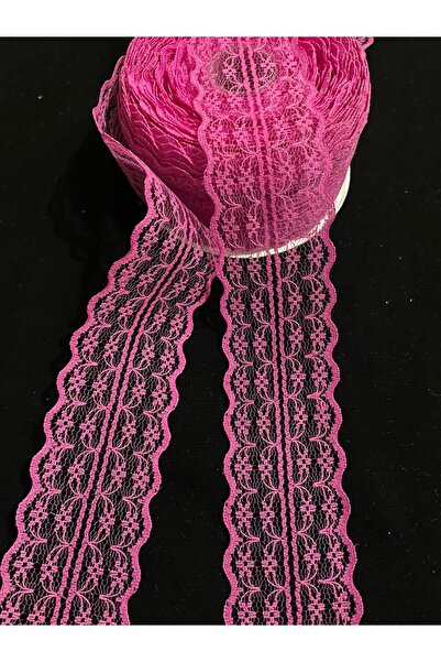 ULUPAMİR 4 Meters Double Layer Guipure Lace Ribbon Fuchsia-Ribbon
