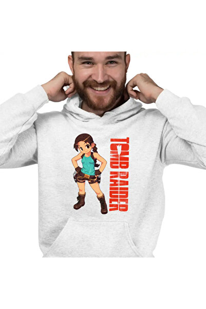 OEM Men's Hoodie Tomb Raider Chibi Fan Art Lara Croft