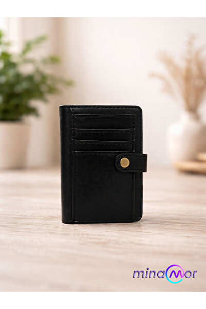 Minamor Women's Black Card Holder and Wallet