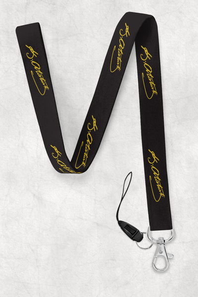 BUEMİ Ataturk Signature Neck Lanyard, Neck Strap Rope, Card and Phone Holder ...