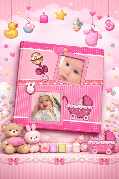 NRCN 10X15 200 Photo Capacity Baby Album with Memory Writing Sections Inside ...
