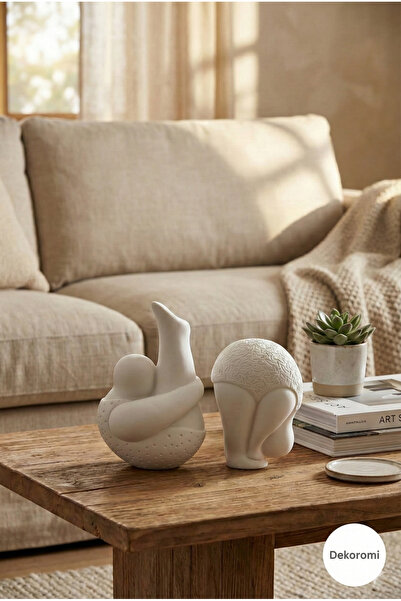 Dekoromi 2'li Dekoratif Sevimli Tombul Çift Jimnastikçi Sporcu Trend Biblo Ob...