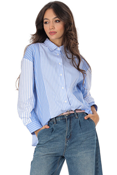 ROHBOUTIQUE Casual striped shirt with blue bow