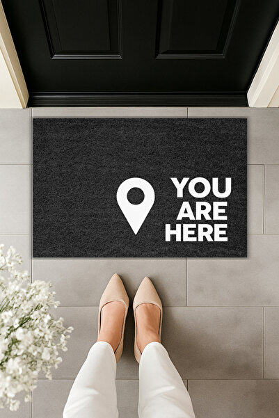 Dormot طباعة رقمية حديثة - YOU ARE HERE - سجادة - سجادة أمام الباب