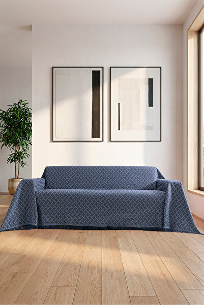 rellhome Cotton Sofa Cover with Fringes | Multi-Purpose Cover | Armchair Shaw...