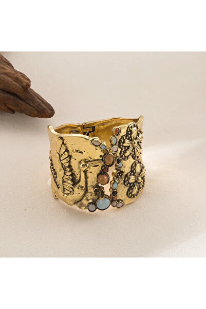 Dorvina Copper Gold Color Zr Brand Model Colorful Stone Embroidered Design Ha...