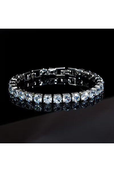 Kracer Brățară Tennis 6mm, pietre de Zirconiu, Argintie, 20cm
