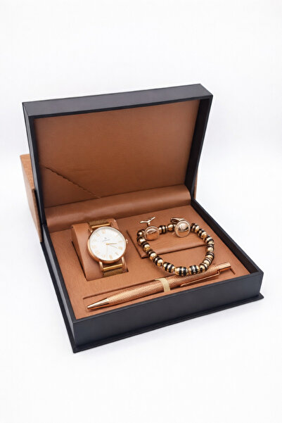 Boutique Luxury men's accessory set in rose gold (4 pieces)