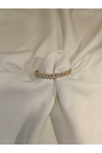 Tuğba Takı Baget Taşlı Suyolu Esnek Kelepçe Bileklik