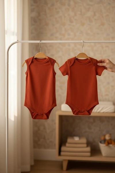 The Nest Kids طقم ملابس داخلية من القطن العضوي مكون من قطعتين من Heart & Hug ...