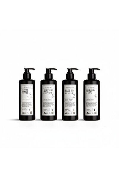 Mercada Siyah No1 Shampoo 380ml +No2 Shower Gel 380ml +No3 Conditioner 380ml ...