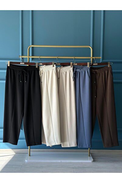 Sentez 5554 Önden Parçalı Havuç Bambu Pantolon Siyah