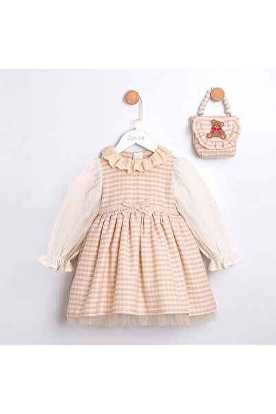 Cumino Kız Çocuk Çantalı Elbise