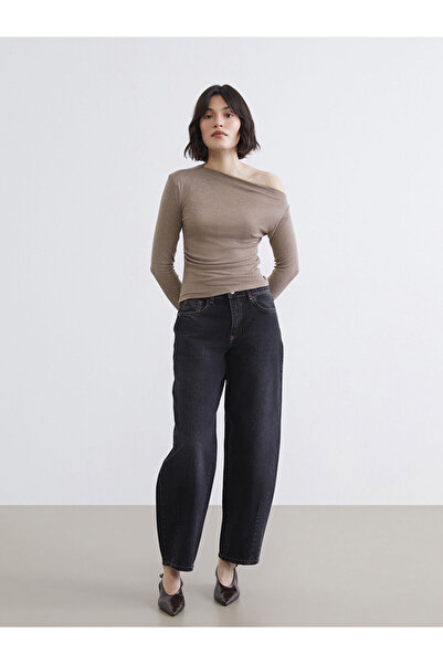 LC Waikiki LCW JeansSiyah Balloon Fit Kadın Jean Pantolon