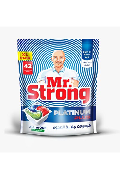 Mr. Strong All-in-One Dishwasher Pods (42 Pack) – XL Value Size – Lemon Fresh