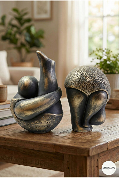 Dekoromi 2'li Dekoratif Sevimli Tombul Çift Jimnastikçi Sporcu Trend Biblo Ob...