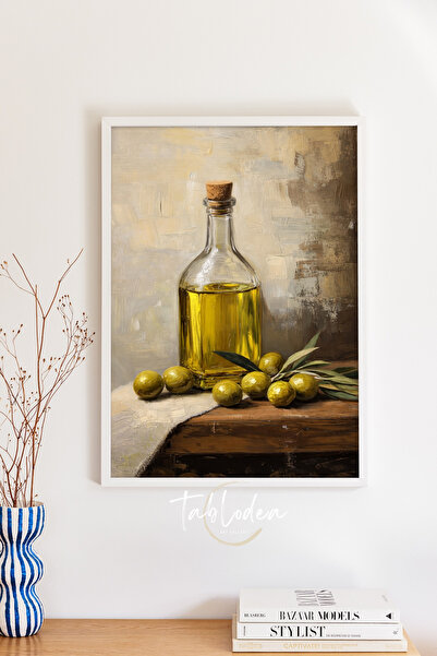 tablodea Tablou de bucătărie tematic cu măsline și ulei de măsline în stil vi...