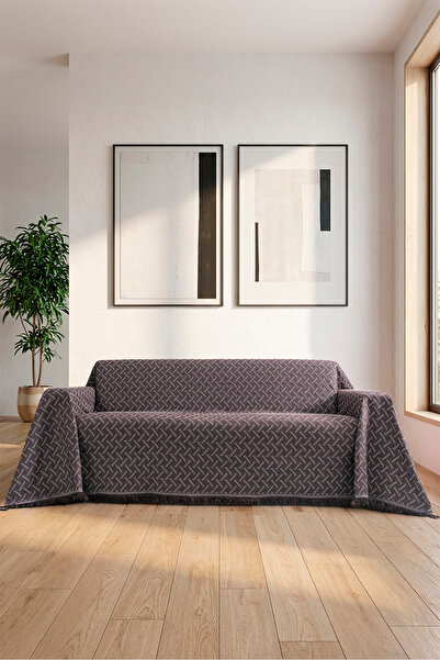 rellhome Cotton Sofa Cover with Fringes | Multi-Purpose Cover | Armchair Shaw...