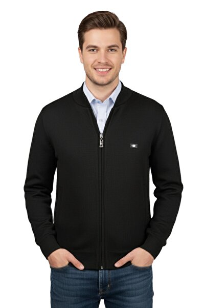 Çizgi Triko Men's Judge Collar Lined Knitwear Coat Zipper 4200t Bgl-St05020