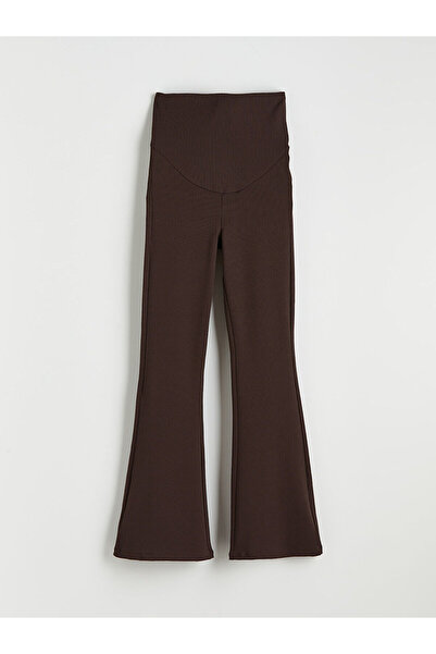 LC Waikiki Kahverengi Karın Panelli İspanyol Paça Hamile Tayt Pantolon