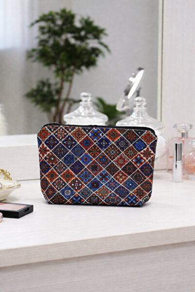 Paris Home Ethnic Patterned Makeup Bag – Zippered, Gusseted Cosmetic Care Org...